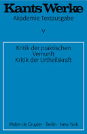 Kants Werke : Akademie Textausgabe : Band V