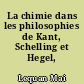 La chimie dans les philosophies de Kant, Schelling et Hegel, 1755-1830