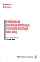 Conférences de l'École doctorale de science politique (2001-2003) : travaux de l'École doctorale de science politique