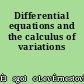 Differential equations and the calculus of variations