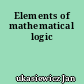 Elements of mathematical logic