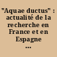"Aquae ductus" : actualité de la recherche en France et en Espagne : actes du colloque international de Toulouse 15-16 février 2013