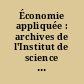 Économie appliquée : archives de l'Institut de science économique appliquée