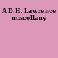 A D.H. Lawrence miscellany