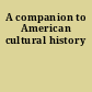 A companion to American cultural history