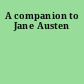 A companion to Jane Austen