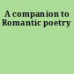 A companion to Romantic poetry