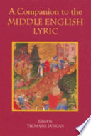 A companion to the Middle English lyric