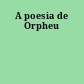 A poesia de Orpheu