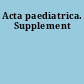 Acta paediatrica. Supplement