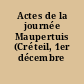 Actes de la journée Maupertuis (Créteil, 1er décembre 1973)