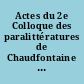 Actes du 2e Colloque des paralittératures de Chaudfontaine : 1er vol