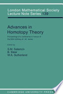 Advances in homotopy theory : Proceedings of a conference in honour of the 60th birthday of I.M. James