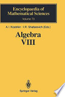 Algebra : VIII : Representations of finite-dimensional algebras