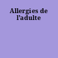 Allergies de l'adulte