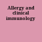 Allergy and clinical immunology