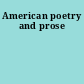 American poetry and prose
