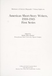 American short story writers 1910-1945 : first series