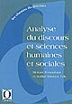 Analyse du discours et sciences humaines et sociales
