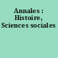 Annales : Histoire, Sciences sociales