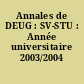 Annales de DEUG : SV-STU : Année universitaire 2003/2004