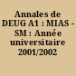 Annales de DEUG A1 : MIAS - SM : Année universitaire 2001/2002
