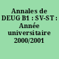 Annales de DEUG B1 : SV-ST : Année universitaire 2000/2001