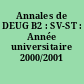 Annales de DEUG B2 : SV-ST : Année universitaire 2000/2001