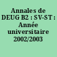 Annales de DEUG B2 : SV-ST : Année universitaire 2002/2003