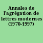 Annales de l'agrégation de lettres modernes (1970-1997)