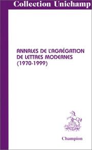 Annales de l'agrégation de lettres modernes (1970-1999)