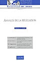 Annales de la régulation : Volume I