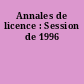 Annales de licence : Session de 1996