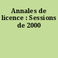 Annales de licence : Sessions de 2000