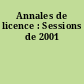Annales de licence : Sessions de 2001