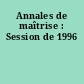 Annales de maîtrise : Session de 1996