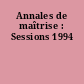 Annales de maîtrise : Sessions 1994