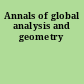 Annals of global analysis and geometry