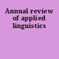 Annual review of applied linguistics