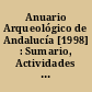 Anuario Arqueológico de Andalucía [1998] : Sumario, Actividades Sistemáticas, Actividades de Urgencia