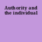 Authority and the individual