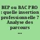 BEP ou BAC PRO : quelle insertion professionnelle ? Analyse des parcours de jeunes sortant des spécialités tertiaires et industrielles dans l'Académie de Nantes