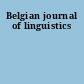 Belgian journal of linguistics
