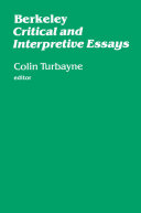 Berkeley, critical and interpretive essays