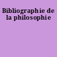Bibliographie de la philosophie