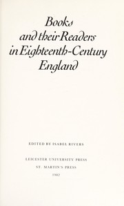 Books and their readers in eighteenth-century England