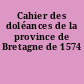 Cahier des doléances de la province de Bretagne de 1574