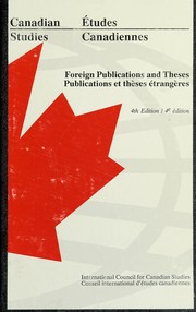 Canadian studies : foreign publications and theses : = Études canadiennes : publications et thèses étrangères