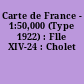 Carte de France - 1:50,000 (Type 1922) : Flle XIV-24 : Cholet