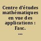 Centre d'études mathématiques en vue des applications : Fasc. 7 : Équations aux dérivées partielles